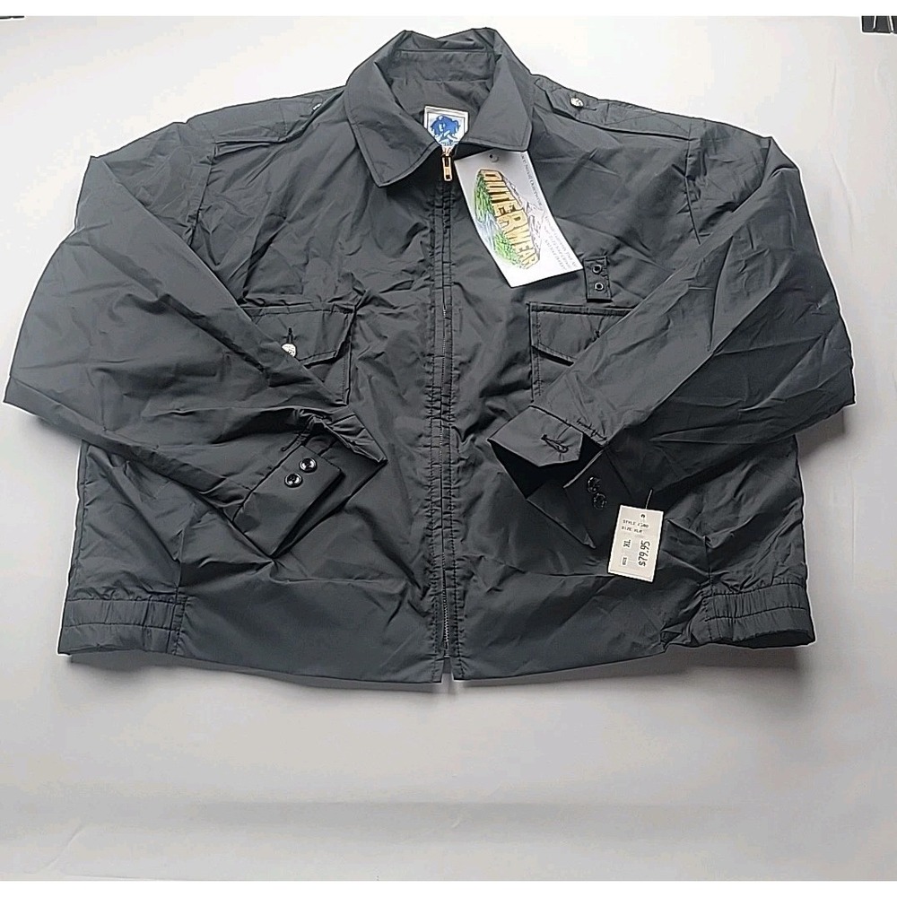 Vintage 1980's Horace Small Recruit Jacket XL Black Full Zip Made Usa New